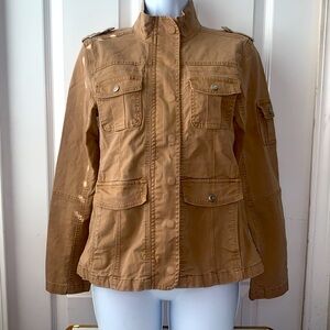 Kenzie Jeans  Utility Jacket Brown Zip Up Womans Size Small